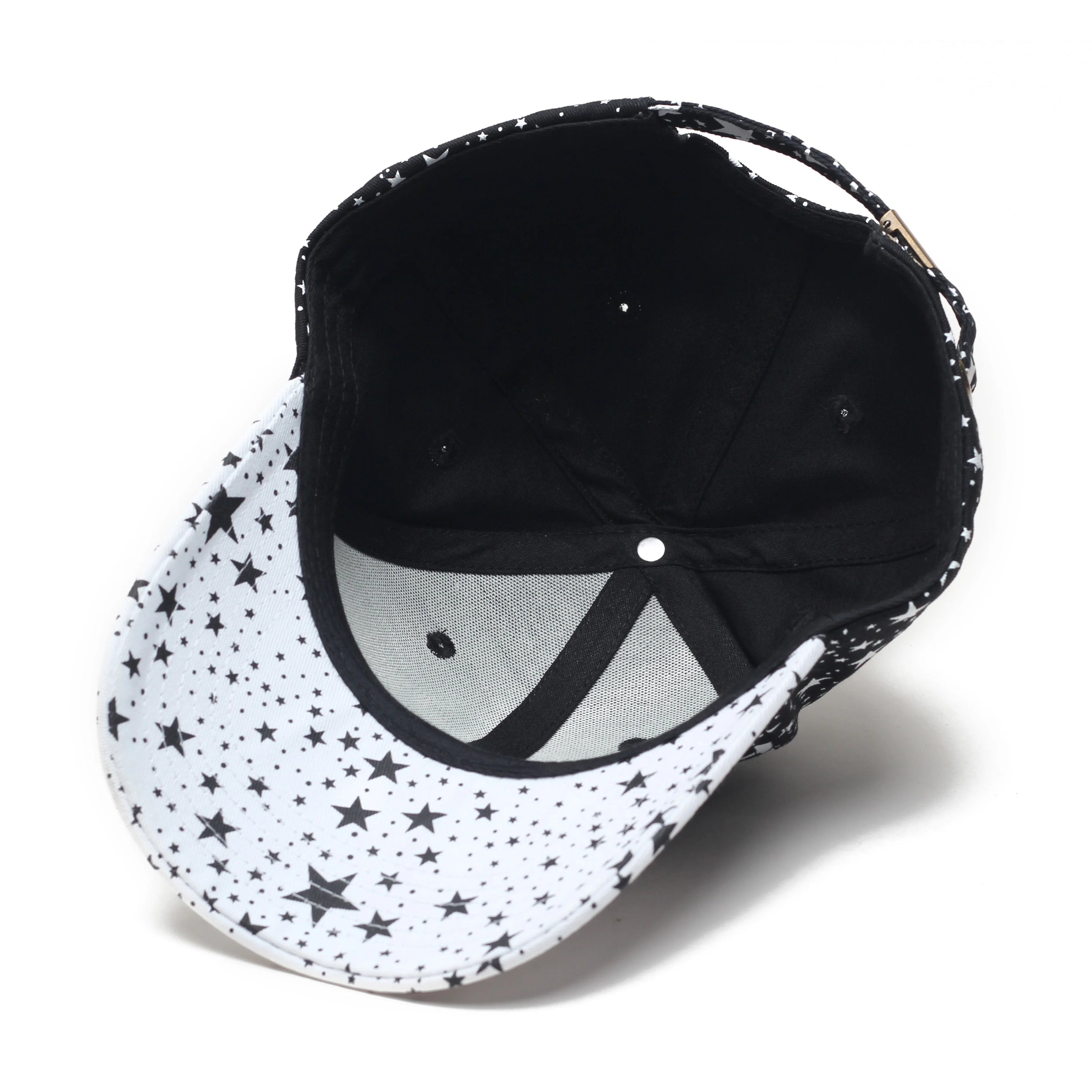 Embroidery Stars Printing Design 6 Panel Structured Fancy Baseball Cap