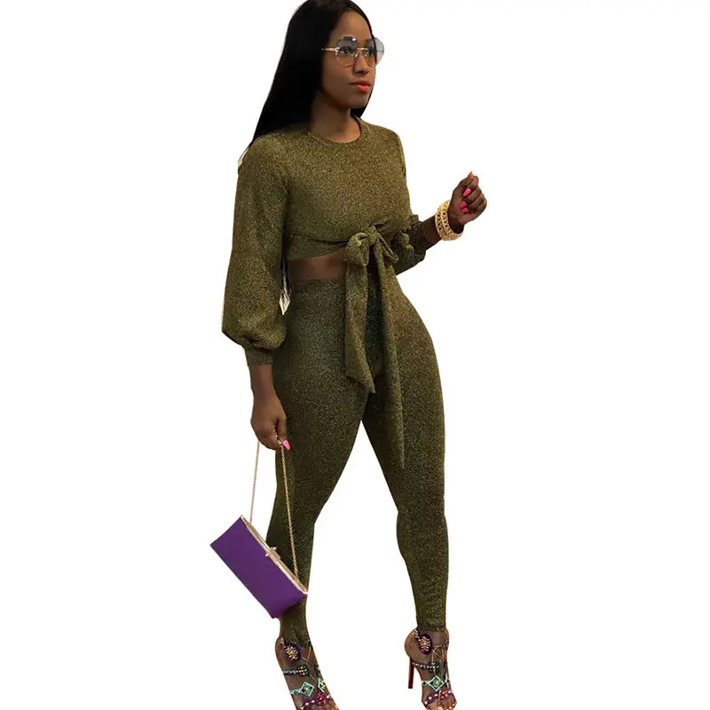 

Wholesale Ladies Sexy Modern Lace-up Two-piece Pants Set, N/a