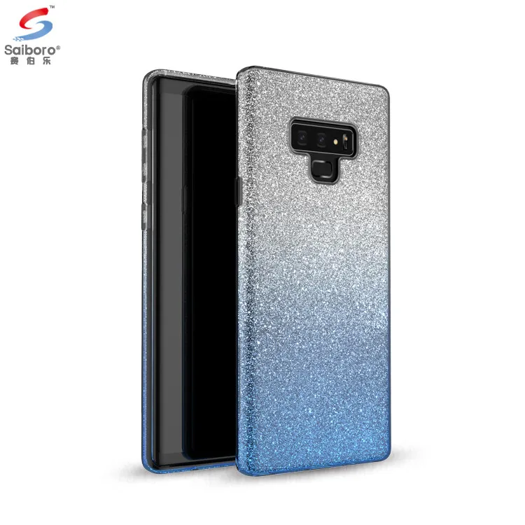 

Saiboro Gradient Shockproof 3 in 1 Glitter Cell Phone Case Cover For Samsung Galaxy Note 9 Bling, 5 colors