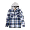 oem apparel cheap windproof hoodies sherpa lining plaids fleece men winter coat