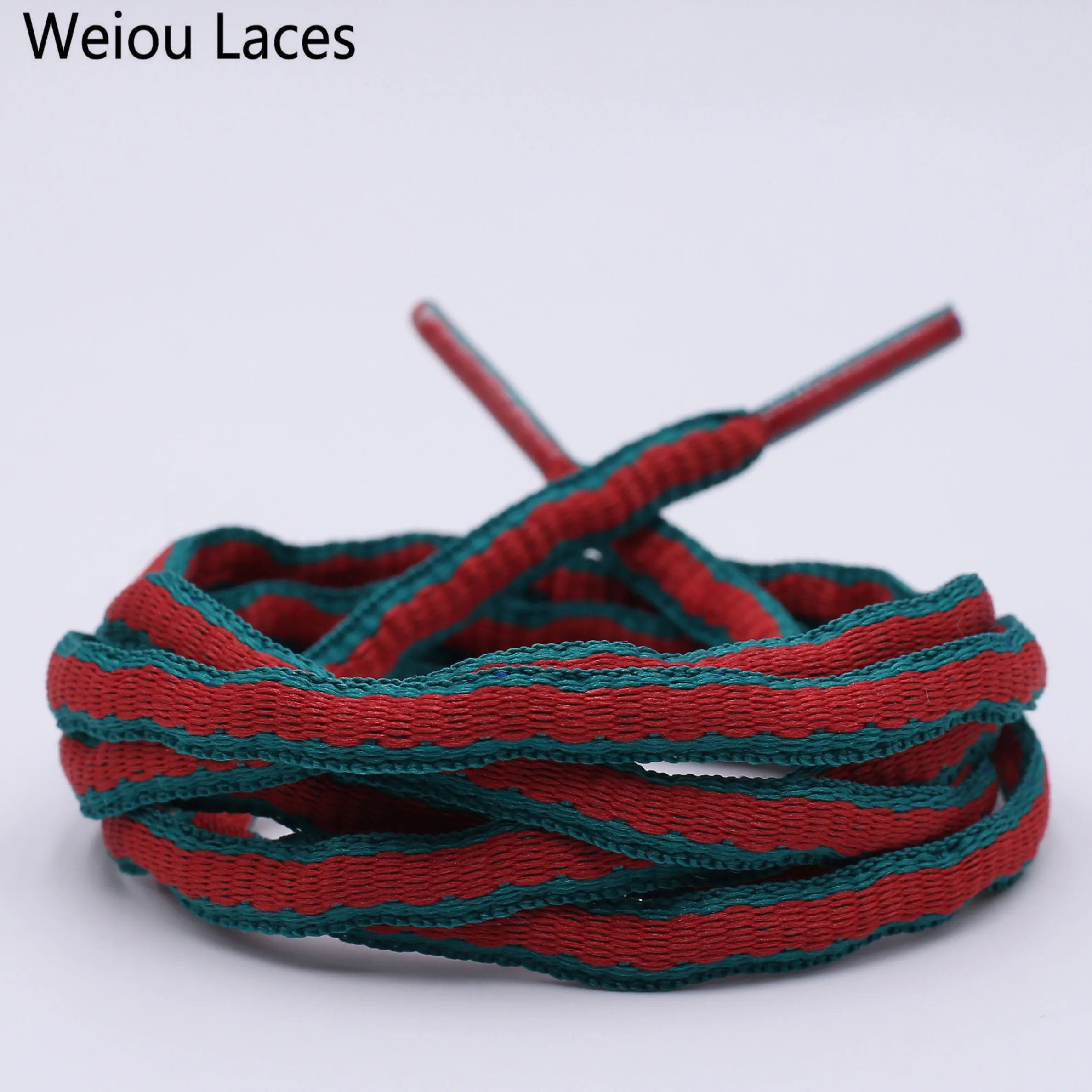 

Weiou laces Oval Green Red Two Toned Shoelaces Polyester Semicircular Laces Fashion Shoestrings Plastic Tips For Shoes Sneakers, Green-red,support customized color