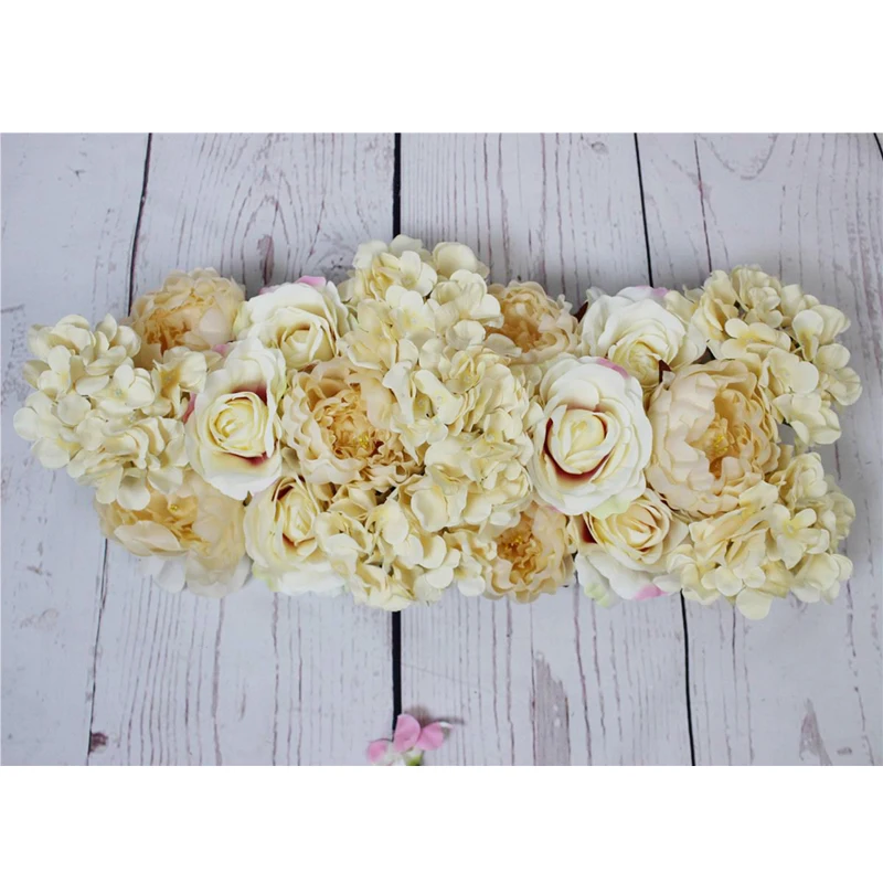 

SPR SPR wedding arch flowers silk fabric artificial rose poney decorative floral for party occasion backdrop table runner flowers, Champagne