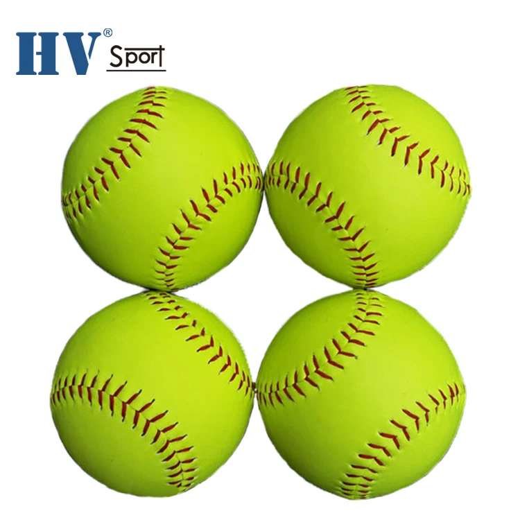 

Factory direct custom logo office size and weight 12'' softball balls, Yellow