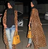 Wholesale sexy leopard abaya Turkey open abaya latest new model islamic dress popular chiffon kimono kaftan