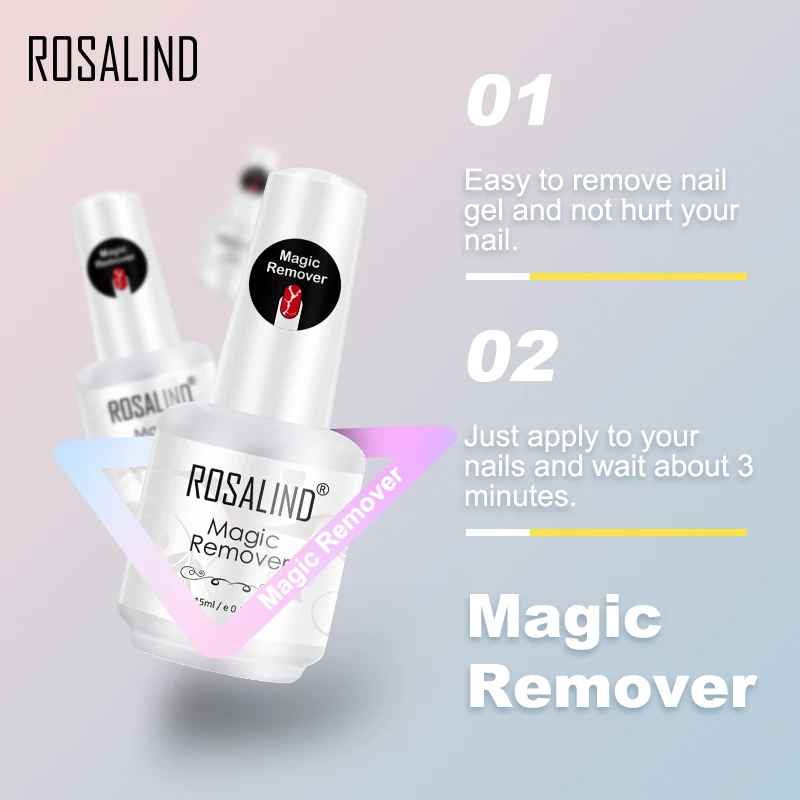 
Rosalind oem nail art tools private label 15ml magic gel remover easy apply uv gel nail polish gel remover for wholesale 