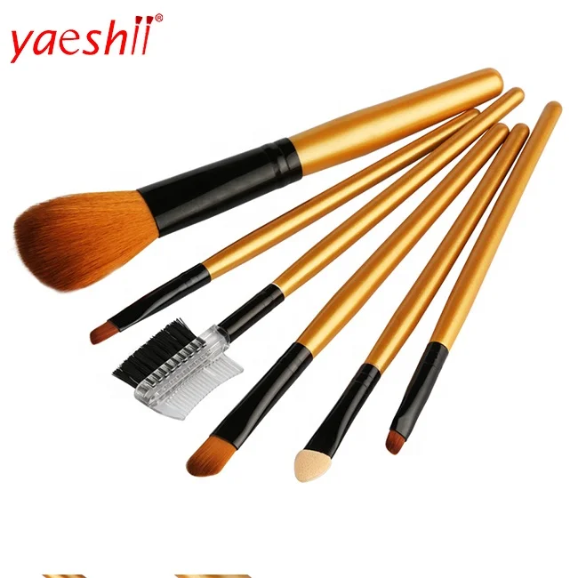 

Yaeshii 2019 Factory sale professional Hot sale 6pcs Synthetic makeup brush set tool for beauty, Optional color or customized makeup brush