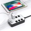 Eco Friendly Aluminum Multi 5 Usb 6 Outlet Surge Protector Smart Power Strip Universal Socket