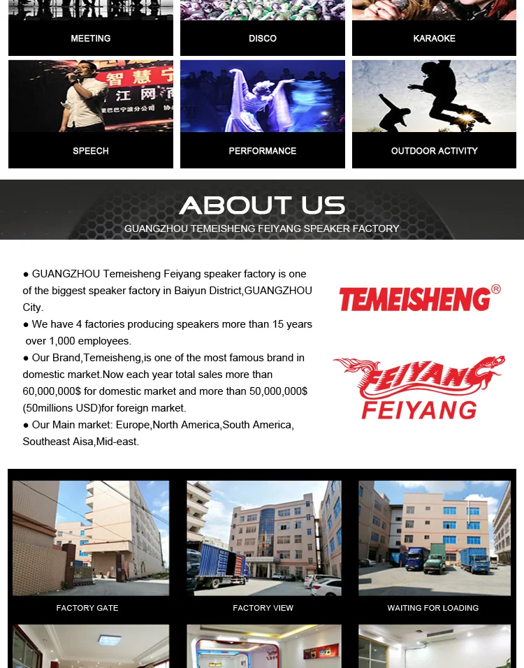 temeisheng(feiyang) chinese karaoke 8 inch professional speaker box loudspeaker enclosure active pa speaker system - ANKUX.COM