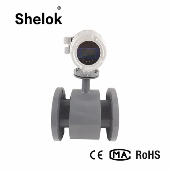 4-20mA output sulfuric acid PTFE electromagnetic water flow meter