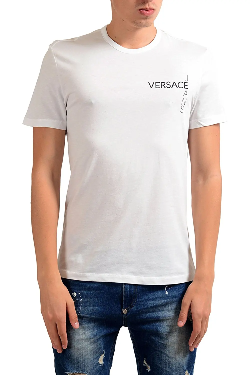 Versace Jeans Men's White Crewneck Short Sleeve T-Shirt