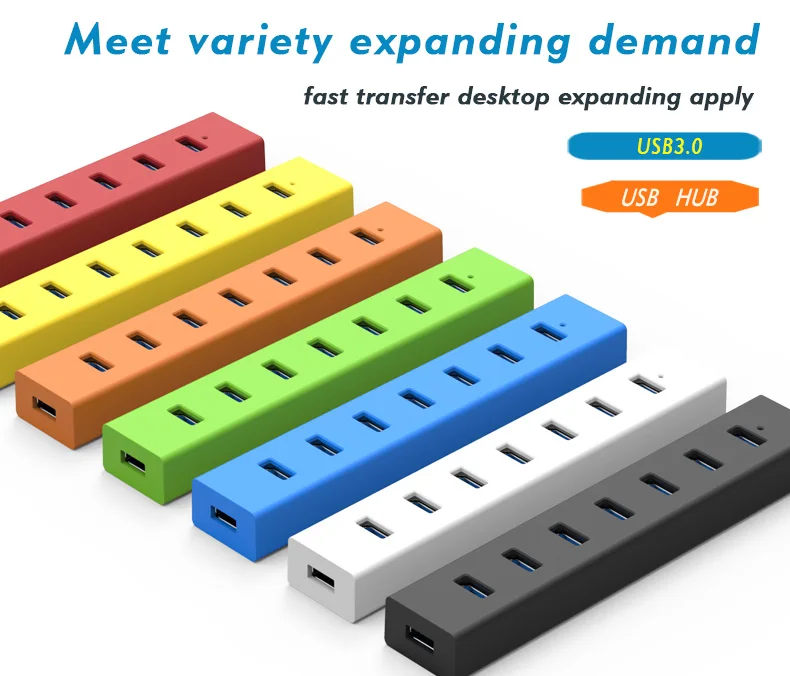 blueendless usb hub usb 3.0 7 port hub dapater Plastic connector usb ...