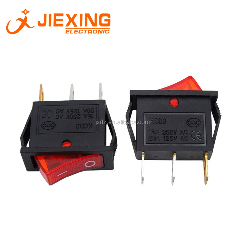 Interruttore Rettangolare 3 Fasi 0-1-2, 15A 250V KCD3 - Per Impianti Elettrici Industriali E Domestici