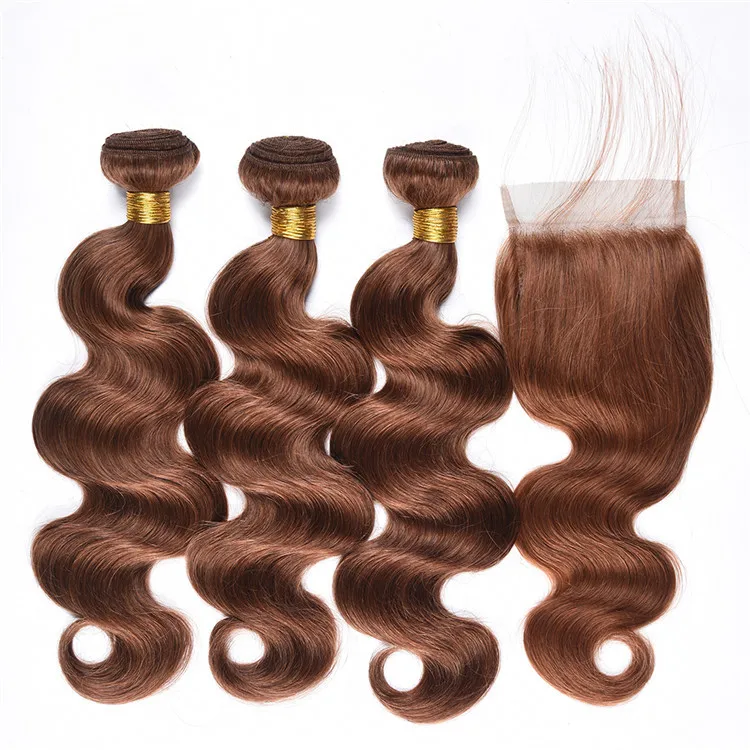 

Wholesale Virgin Hair Color Vendors 30# Solid Color Brazilian Human Hair Weaves Wavy Body Wave Hair Bundles