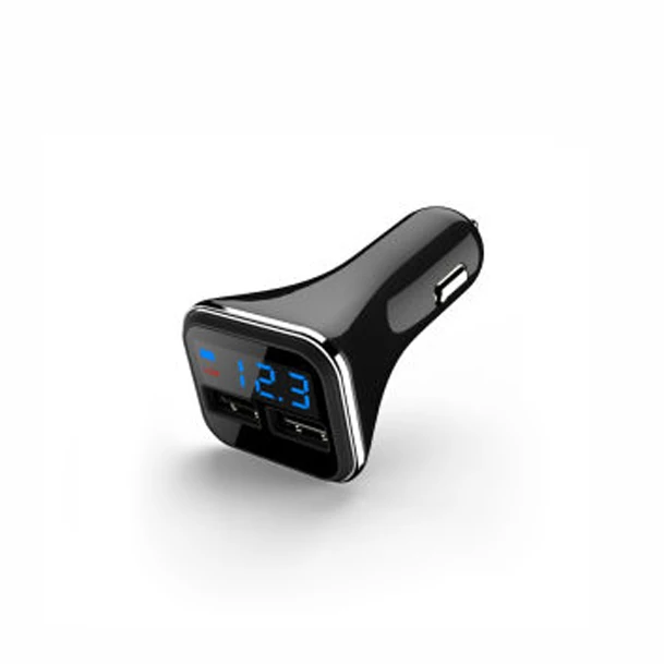 

Newly Listed 4.8A Dual Usb Car Charger With Screen Display, Black and white