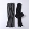 NS4088 Winter Fashion Women Casual Long Trumpet Legs Velvet Denim Pants Jeans