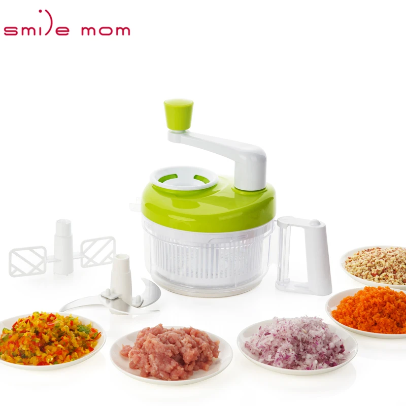 

Smile mom 4 in 1 Multi Food Processor Mixing & Separator Egg - Salad Spinner - Manual Vegetable Chopper, Custom color