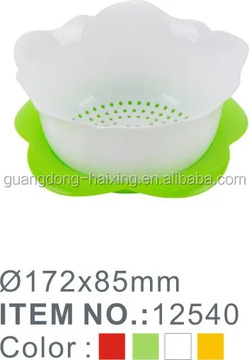 Haixing Factory Price 4pcs Rose Colander Set with Base Plastic Flower Shape Colander with Strainer