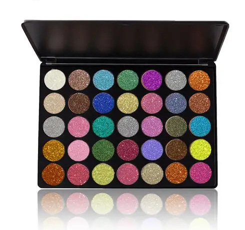 

Private Label Make Up Cosmetics makeup custom Pressed Glitter High Pigment Shimmer Eyeshadow Palette 35 colors