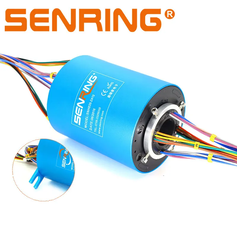 Electric Swivel Slip Ring,Id25.4 Mm Od 86mm,6/12/18/24 Circuits,Through