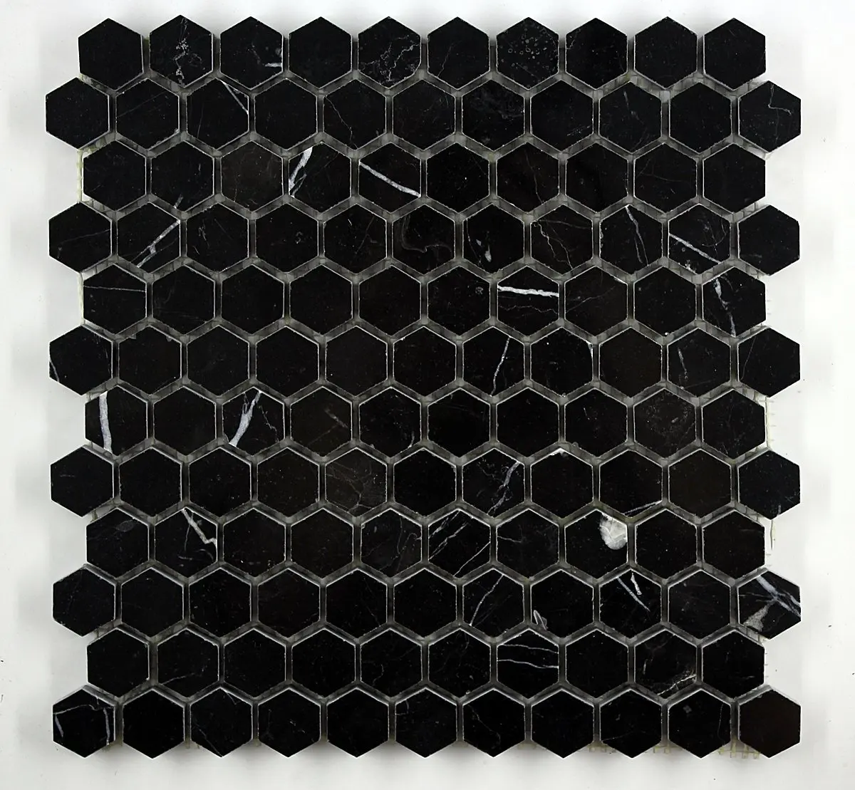 Мозаика hexag Marble Coimbra стекломасса 28.4x4.9 см цвет черный матовый