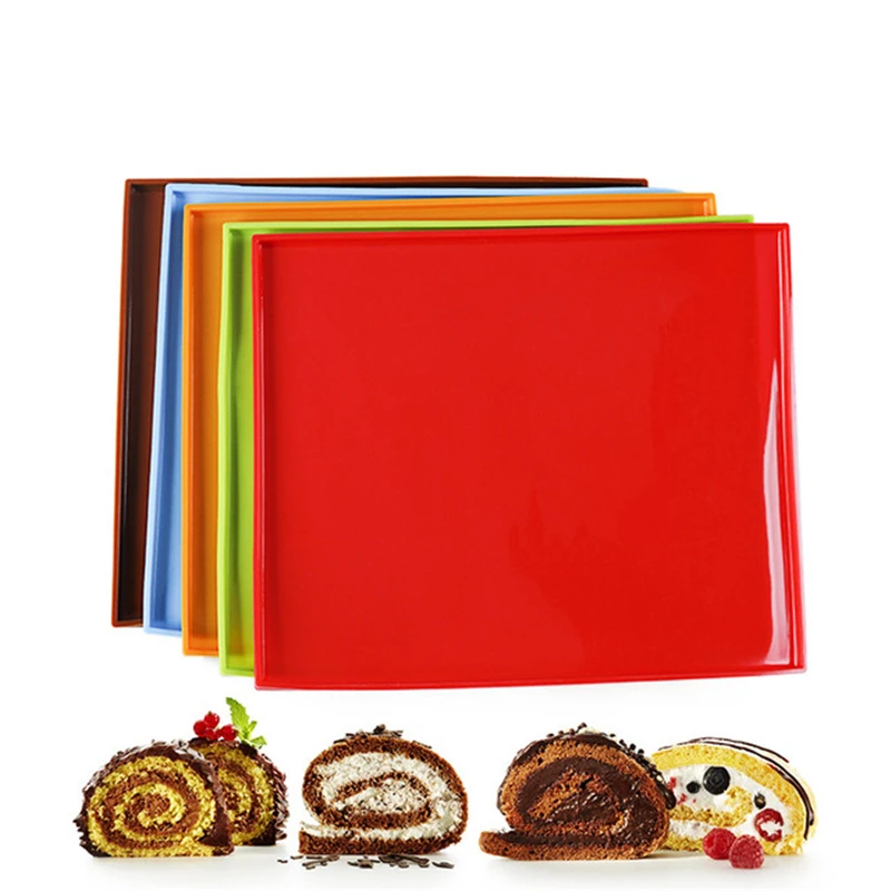 

Multifunctional Non Stick Cake Baking Pizza Pastry Pad Tray Tools Silicone Swiss Roll Mat