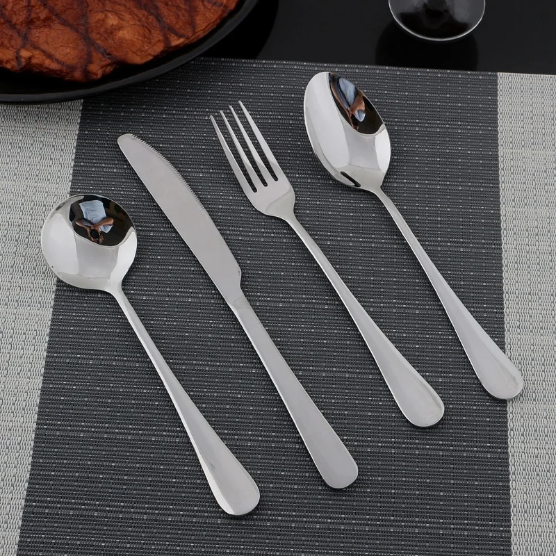 

Factory sale stainless steel flatware table main knife fork spoon set cutlery set, Multiple colour