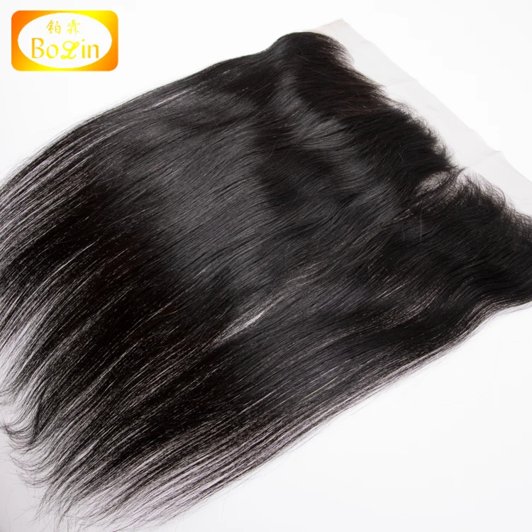 

No shedding No Tangle Indiian Virgin Human Hair Preplucked Transparent Swiss Lace Frontal