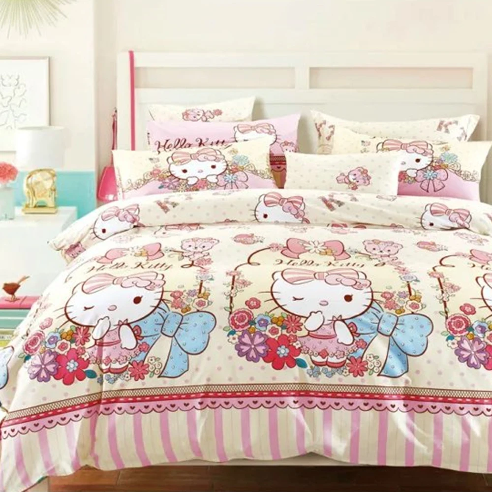 Cheap Girls Bedroom Hello Kitty Design Flat Sheet Bed Sheets Buy