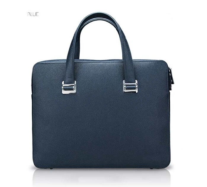 

Blu Flut 2021 Office New Fashion Custom Leather Briefcase Cow Genuine Leather Men's Bag for laptop business work, Black,gray,blue,khaki