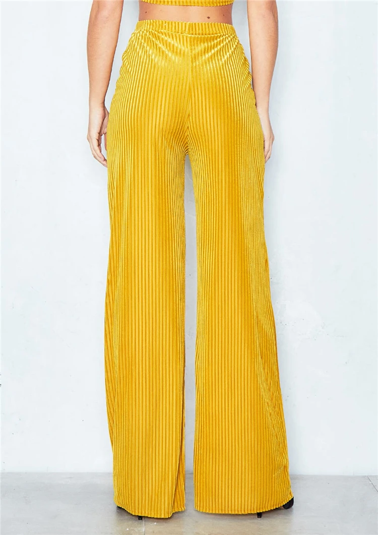 Pantalones Palazzo De Terciopelo A Rayas De Pierna Ancha Para Mujer - Buy  Pantalones De Rayas Mujer,Pantalones De Terciopelo Palazzo,Pantalones De  Rayas Product on Alibaba.com