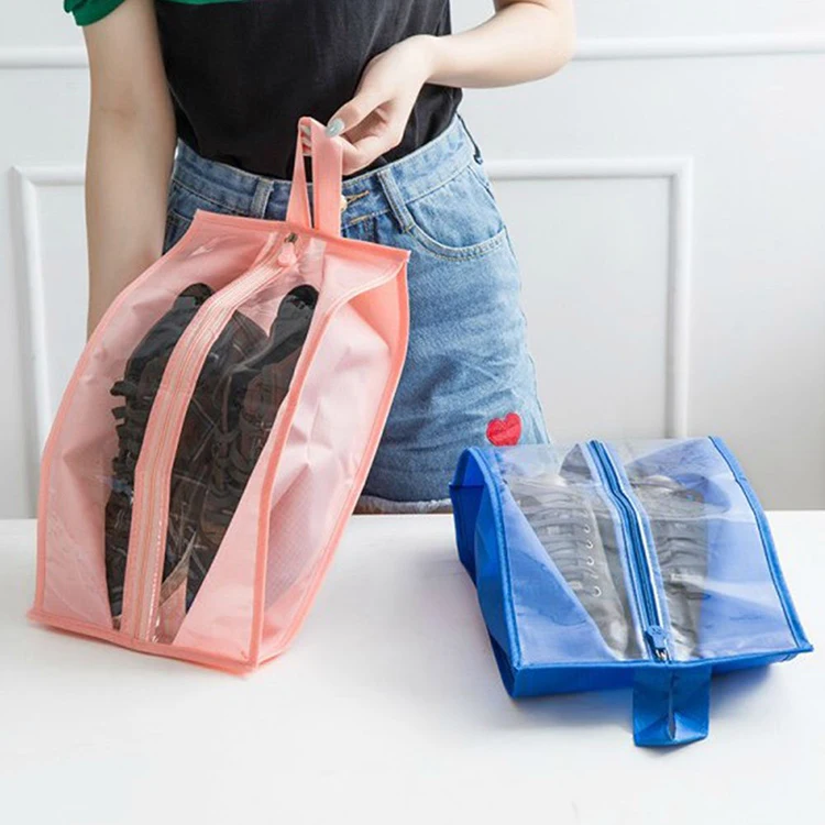 Portable visual shoe bag travel shoes receive bag