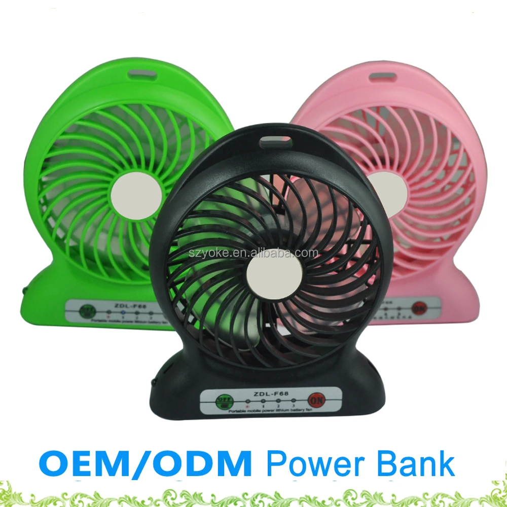 Hot Sale Double-function Mini Fan Power Bank 2600mah