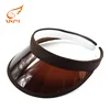 OEM design plastic UV protection sun visor cap brown PVC custom visor