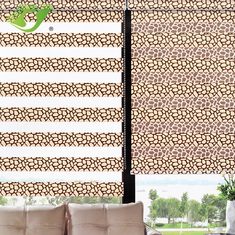
Hot selling on Amazon Ebay horizontal leopard pattern window sun shades zebra blinds curtain 