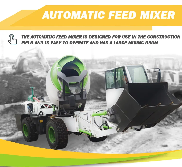 China mini mobile concrete mixer truck self-loading concrete mixing station