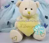 Lovely embroidery design mini teddy bear with yellow heart/embroidery design punching
