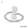 Simple gold ring designs polished sterling silver coil design ring new model jewelry