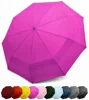 Compact Travel Umbrella Windproof Double Canopy Construction Auto Open Close Button