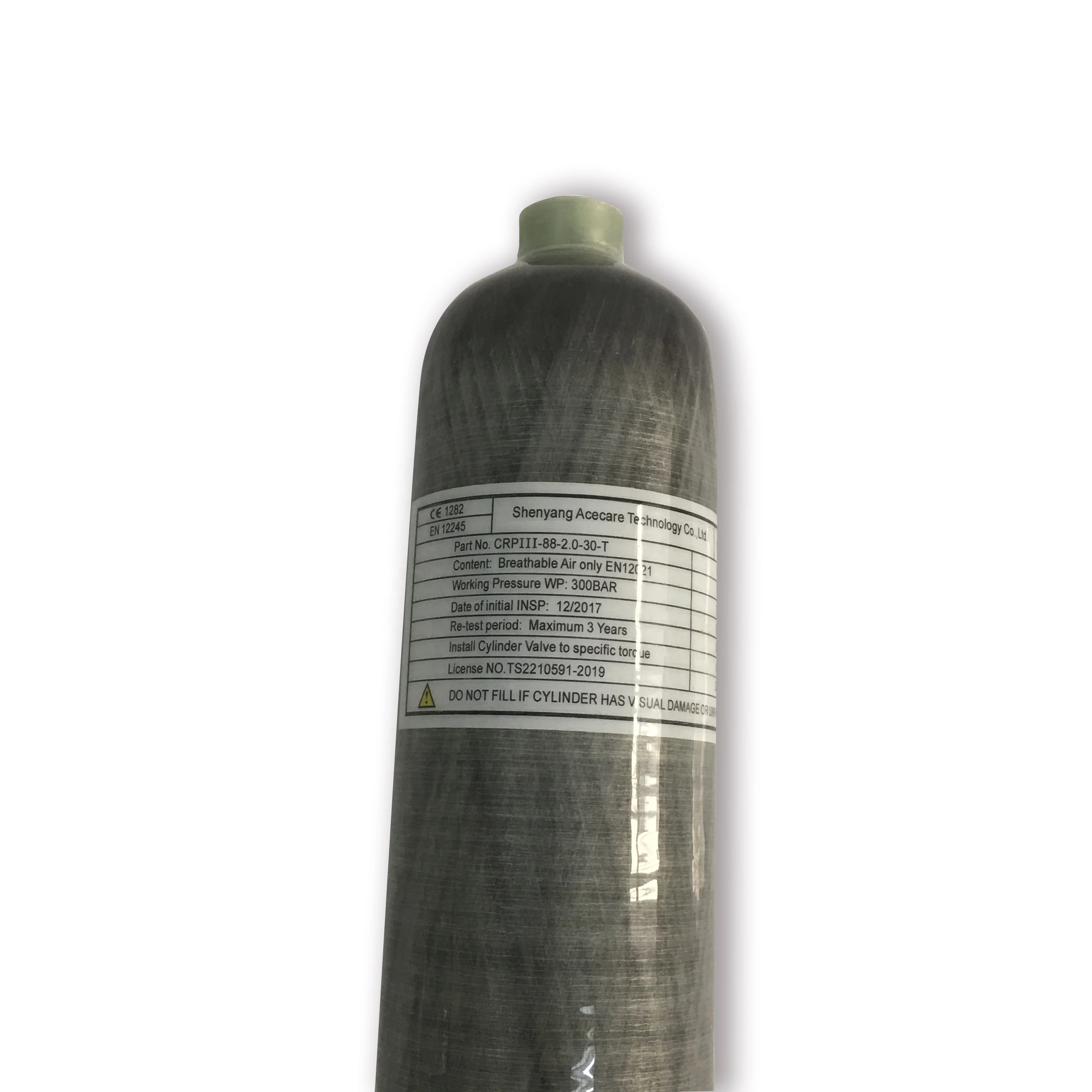 

Carbon fiber 2L 30Mpa 4500psi High Pressure Gas Cylinder SCUBA Tank, According to customer's demand