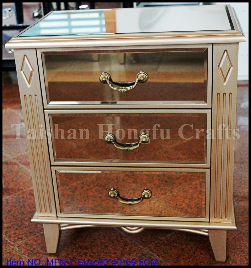 2018 New Design Antique Mirror Cabinet Bedside Table