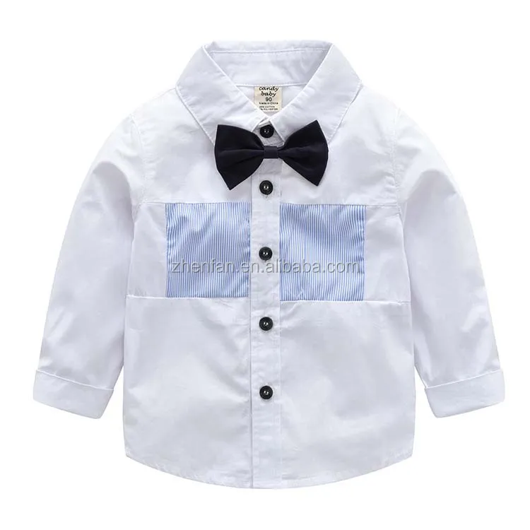 
long-sleeved cotton gentleman kids boy baby shirt matching with jeans 