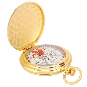 Hot selling antique pocket watch brass compass for hiking camping