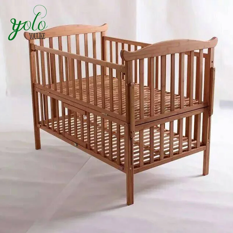 Carved Teak Crib Luxury Wood Baby Swing 