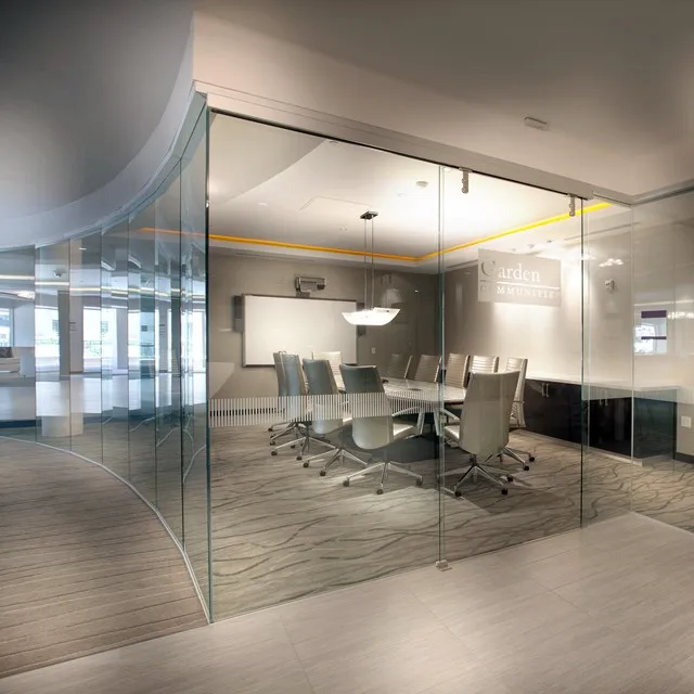 Acoustic Double Glazed Glass Office Partition Walls Cost Frameless ...