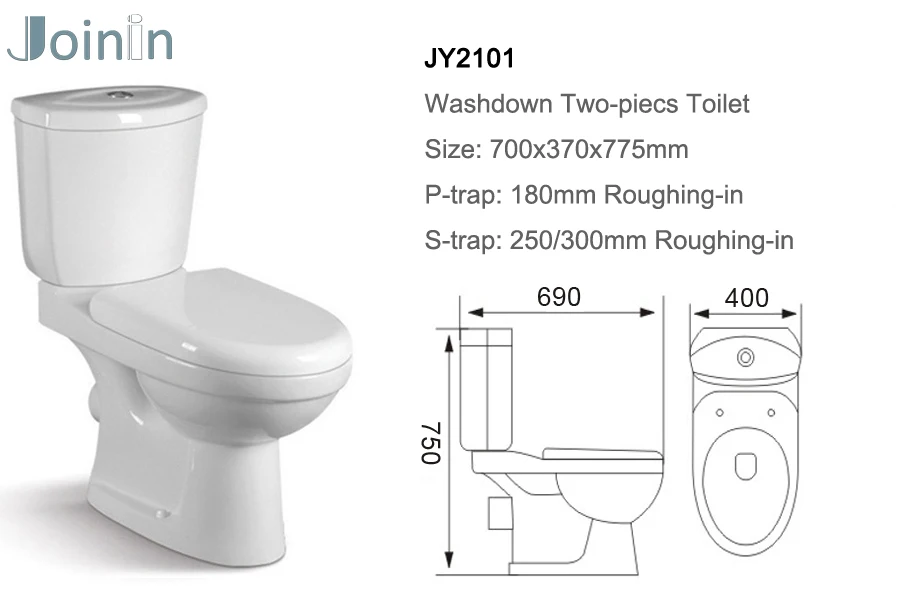 Cheap Price Chaozhou Sanitary Ware Bathroom Ceramic Two Piece Wc Toilet with P-Trap