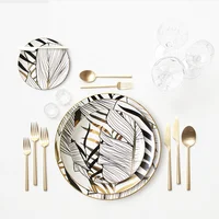 

French dinnerware ceramic gold rim children dinner sets tableware