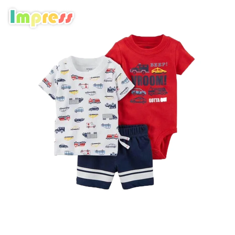 

Cheap gift 3 pcs baby clothes cotton shirt with baby romper