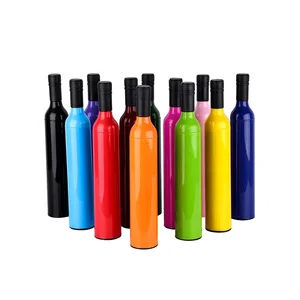 Image of Free Sample Multi Color Various Patterns 3 Fold Available Wine Bottle Umbrella with Logo Prints