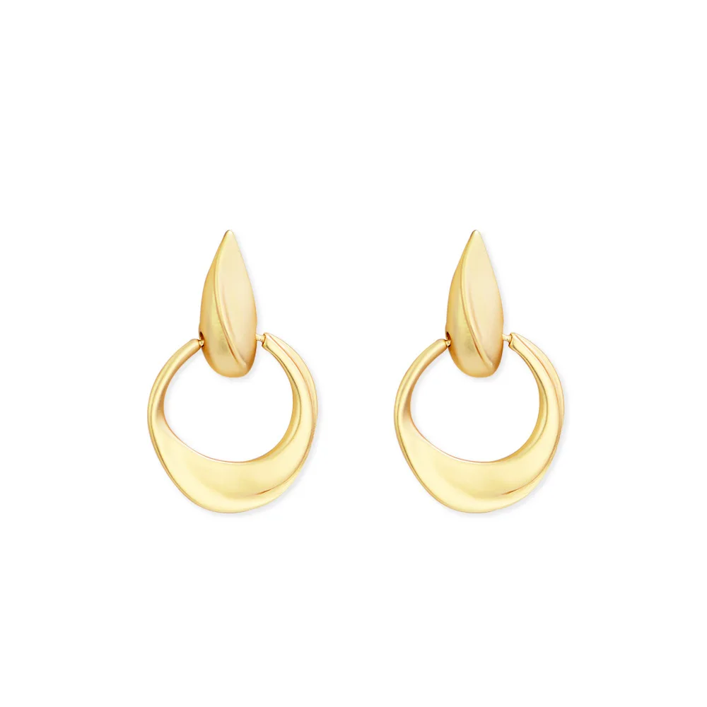 

Gold Plated Circle Earrings Women Vintage Simple Personality Earrings (KER367), Same as the picture