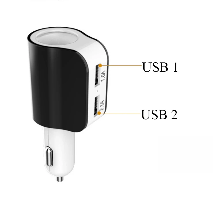 Micro Car Accessory Charger 12V 2 USB 3.1A One Way Cigarette Lighter Cocket Splitter Phone Usb Car Charger For All Smartphones